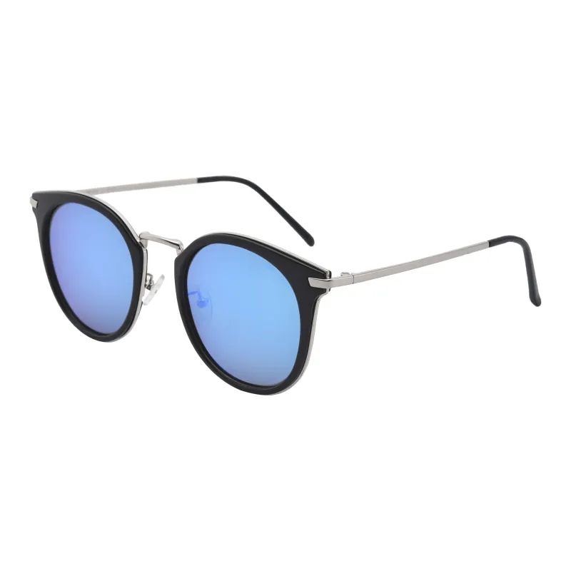 Sijue Alloy Round Sunglasses Unisex Pink Frame/Black Frame-0