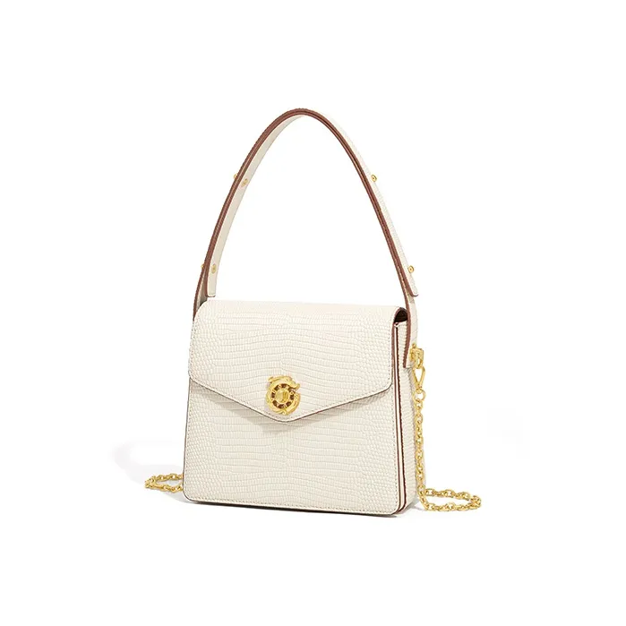 Gong Xuan Lizard Embossed Cow Leather Chain Bag, Shoulder Bag, Crossbody Bag, Handbag Regular Women's-1