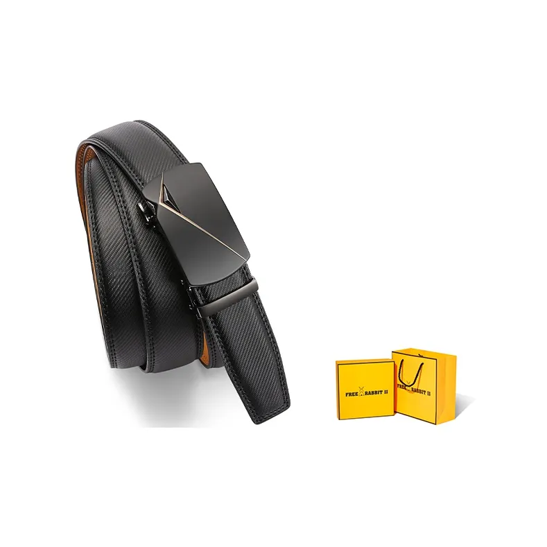 FREE RABBITⅡ Business Jeans With Automatic Buckle Leather Belts Men's 3.5cm-6