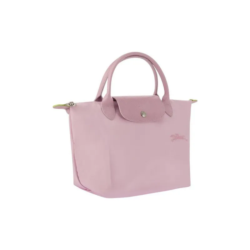 LONGCHAMP Le Pliage Green Cow Leather Handbag Small Size Women's Pink-1