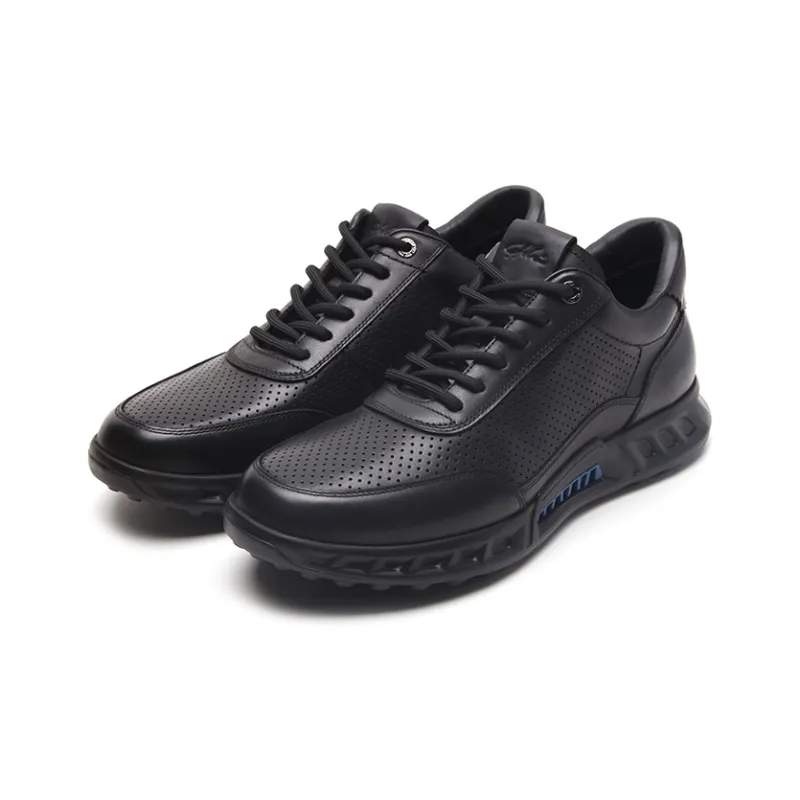 Satchi Cushioned Wear Resistant Breathable Height Increasing Low Top Sports Casual Shoes Men's Black-2