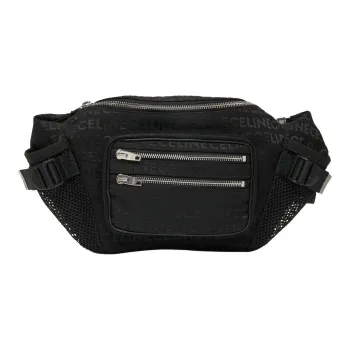 CELINE Jacquard Calfskin One Shoulder Crossbody Bag, Sling Bag, Fanny Pack Men's Black
