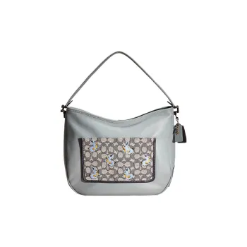 COACH Hobo Leather Hobo Bag Shoulder Bag Tubas Women's Light Blue
