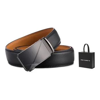 FREE RABBITⅡ Business Jeans With Automatic Buckle Leather Belts Men's 3.5cm