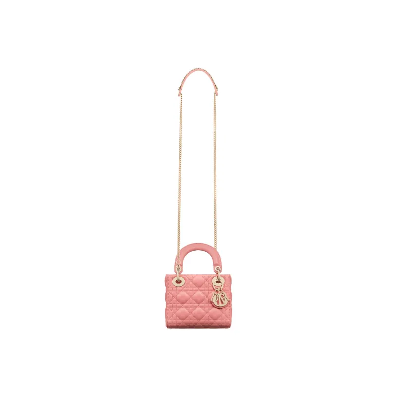 DIOR Lady Dior Sheepskin Dior Bag Shoulder Bag Crossbody Bag Handbag Mini Women's Light Pink-1