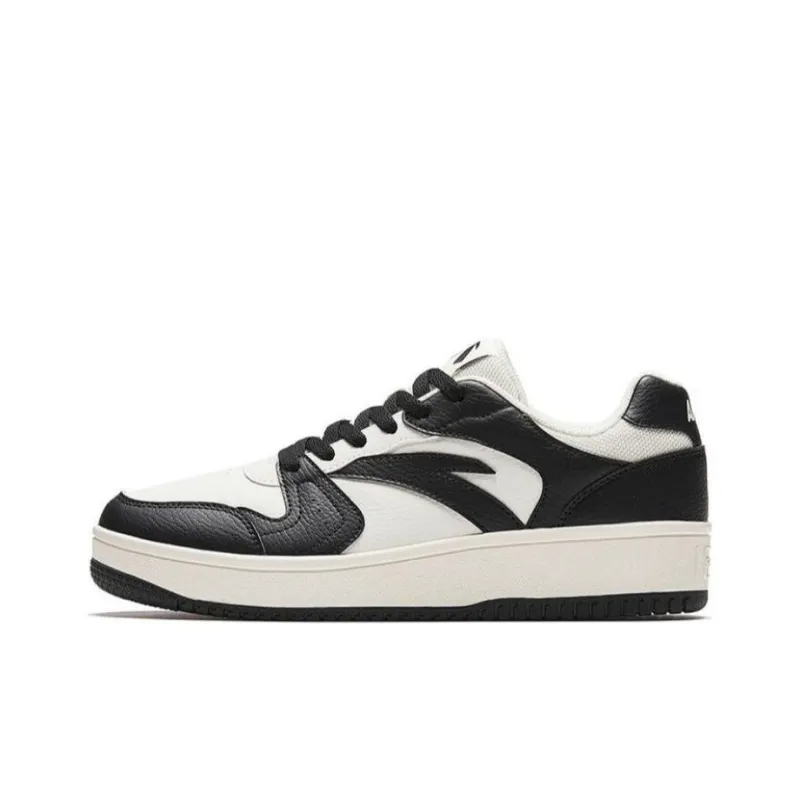 Anta Slip Resistant, Abrasion Resistant, Lightweight Low Top Skateboard Shoes Men's Black White-0