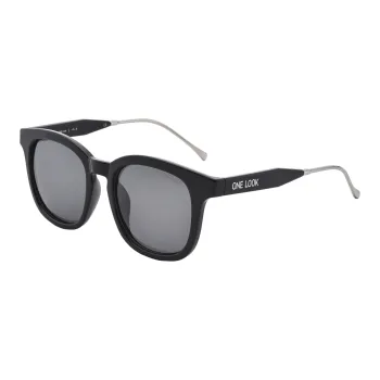 Sijue TR/Memory Plastic Round Sunglasses Unisex Black Frame/Leopard Print Frame
