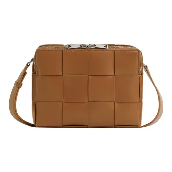 Bottega Veneta CASSETTE Calfskin Camera Bags Crossbody Bag Shoulder Bag Men's Brown