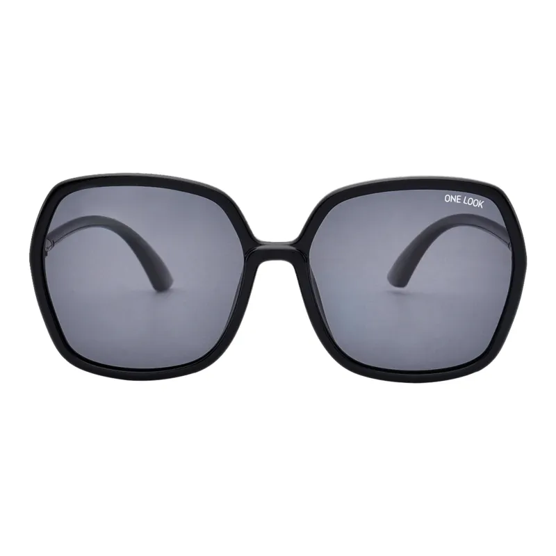 Sijue TR/Memory Plastic Irregular Shape Sunglasses Unisex Black Frame With Transparent Outline-2