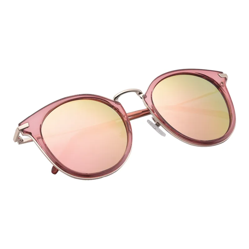 Sijue Alloy Round Sunglasses Unisex Pink Frame/Black Frame-7