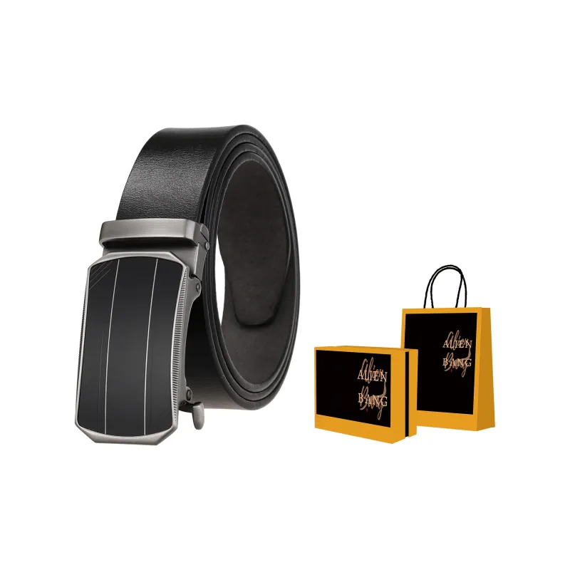 ALIEN BANG Cow Leather Leather Belts Men's Width 3.5CM-1