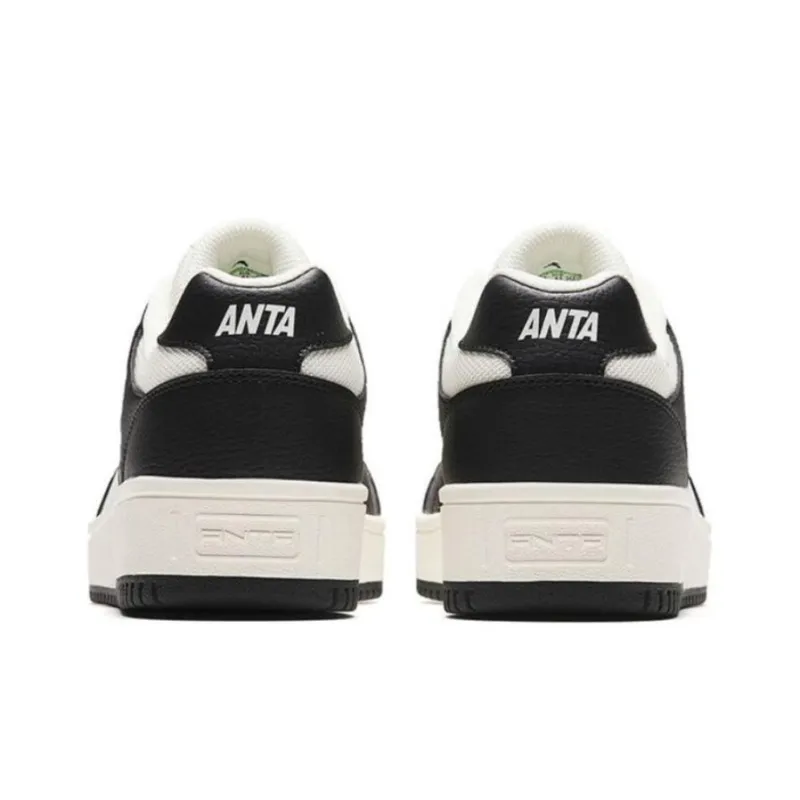 Anta Slip Resistant, Abrasion Resistant, Lightweight Low Top Skateboard Shoes Men's Black White-3