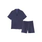 Pocket (Short-Sleeved Shorts) Dark Blue Men's Clothing Sets