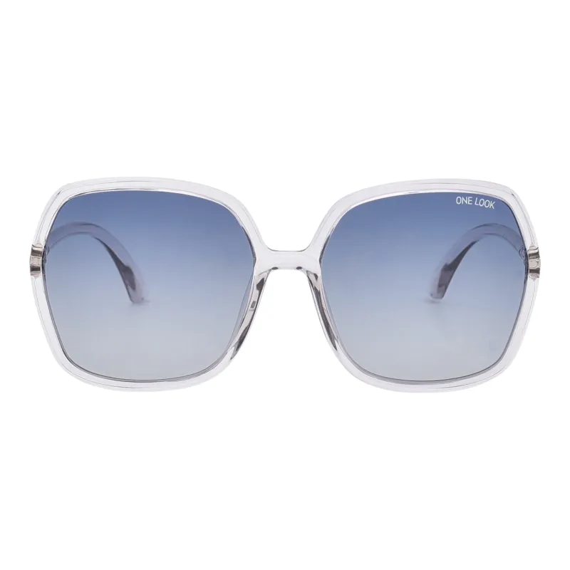 Sijue TR/Memory Plastic Irregular Shape Sunglasses Unisex Black Frame With Transparent Outline-5