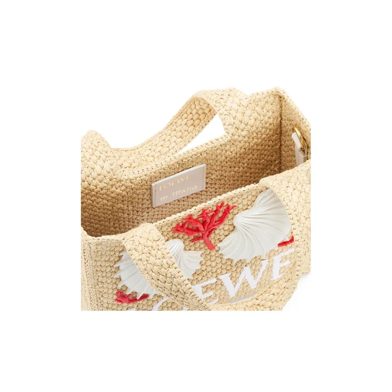 LOEWE Raffia Fiber Tote Bag Shopping Bag Handbag Mini Women's Natural-5