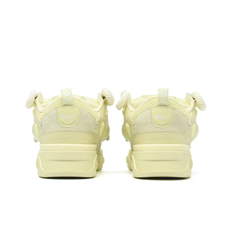 Ocai Retro Low Top Skateboard Shoes Unisex Cheese Yellow-2