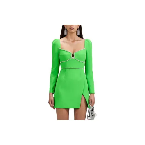 Self-portrait Long-Sleeved Dresses Women's Fruit Green