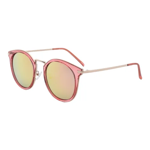 Sijue Alloy Round Sunglasses Unisex Pink Frame/Black Frame
