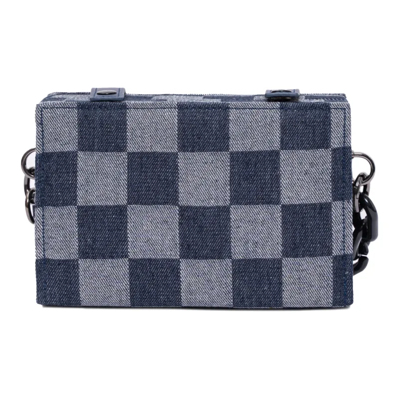 KILLWINNER Denim Shoulder Bag Crossbody Bag Small Size Unisex Dark Blue Light Blue-6