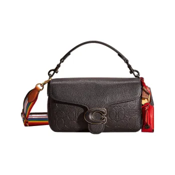 COACH Soft Tabby Pebbled Leather Zhi Sheng Bag Handbag Shoulder Bag Crossbody Bag Medium Size Women's Black