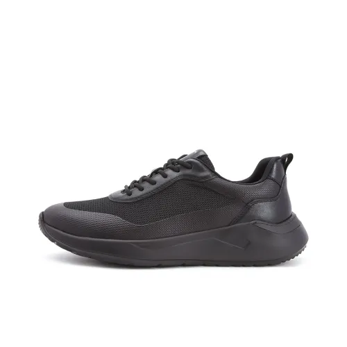 Satchi Cushioning Abrasion Resistant Breathable Height Increasing Thermal Low Top Sports Casual Shoes 4cm Men's Black