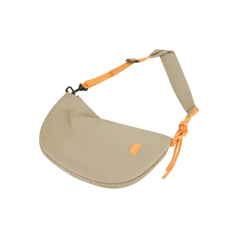 BAGSMART PU Dumpling Bag Crossbody Bag Regular Unisex Khaki/Functional Grey/Punk Black-2