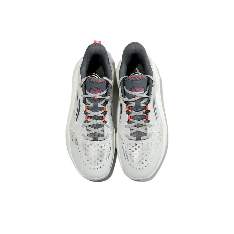 LiNing Cushioning Wear Resistant Low Top Basketball Shoes Men's Gray-3