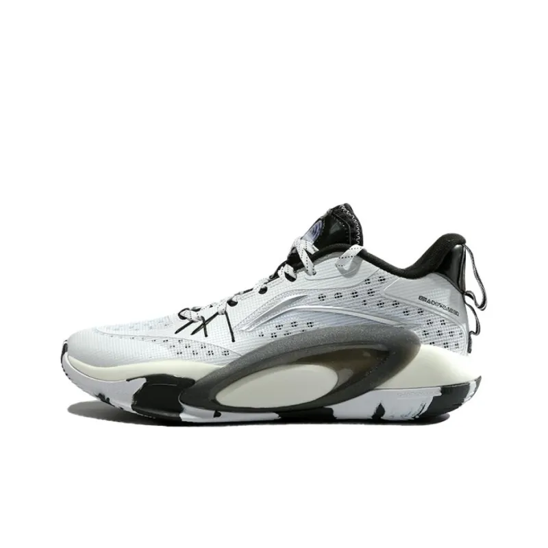 LiNing Cushioning Wear Resistant Mid Top Basketball Shoes Men's Black-0