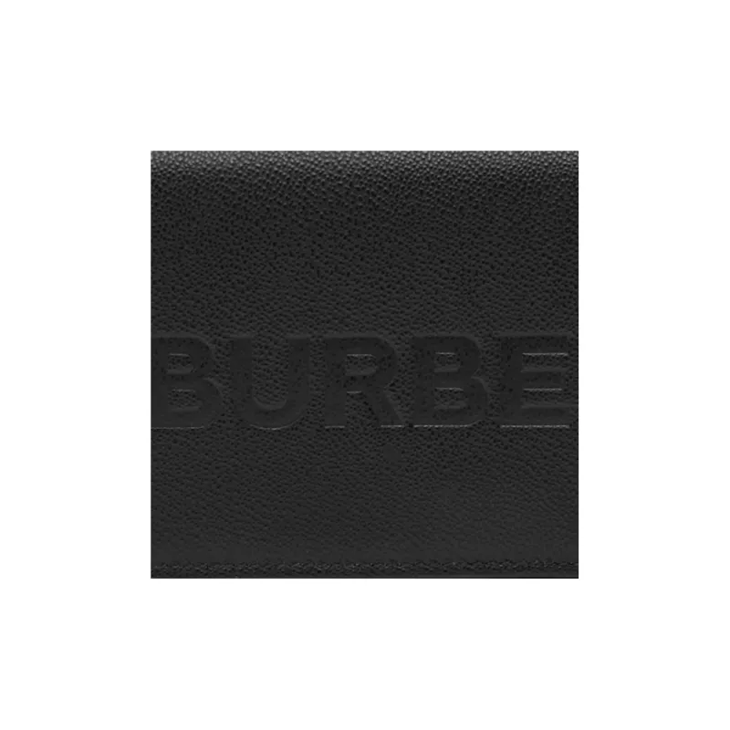 Burberry Calfskin Shoulder Bag Crossbody Bag Wallet Large Size Women's Black-5