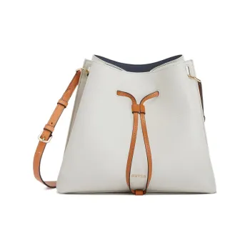 Furla Gioia Grained Calfskin Bucket Bags Shoulder Bag Crossbody Bag Small Size Women's White