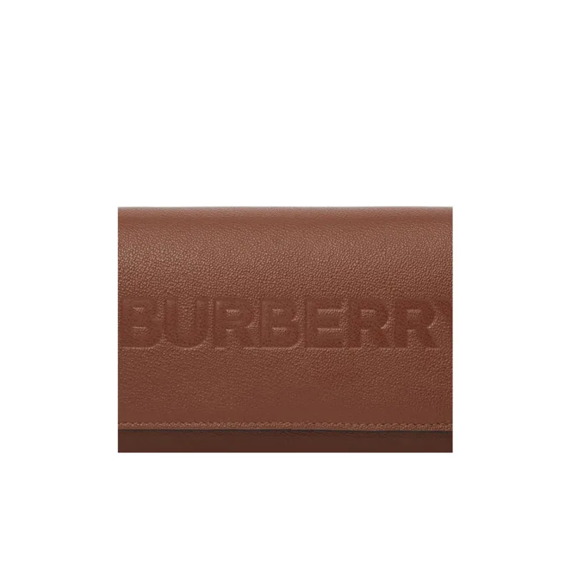 Burberry Leather Wallet Large Size Women's Tawny-5
