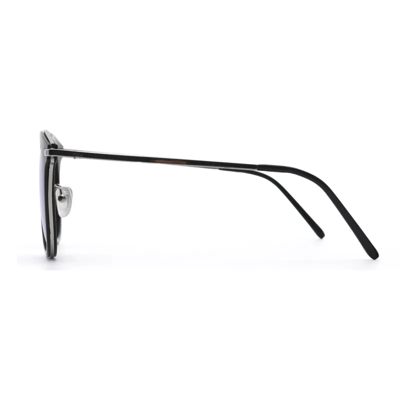 Sijue Alloy Round Sunglasses Unisex Pink Frame/Black Frame-2