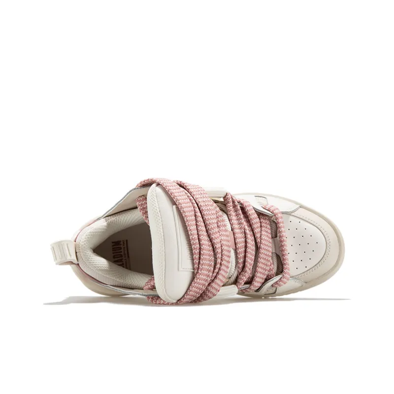 Palladium Skate Comfortable Low Top Skateboard Shoes Women's Pink White-2