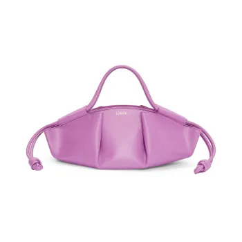 LOEWE Shiny Nappa Cow Leather Dumpling Bag Shoulder Bag Crossbody Bag Handbag Small Size Women's Purple