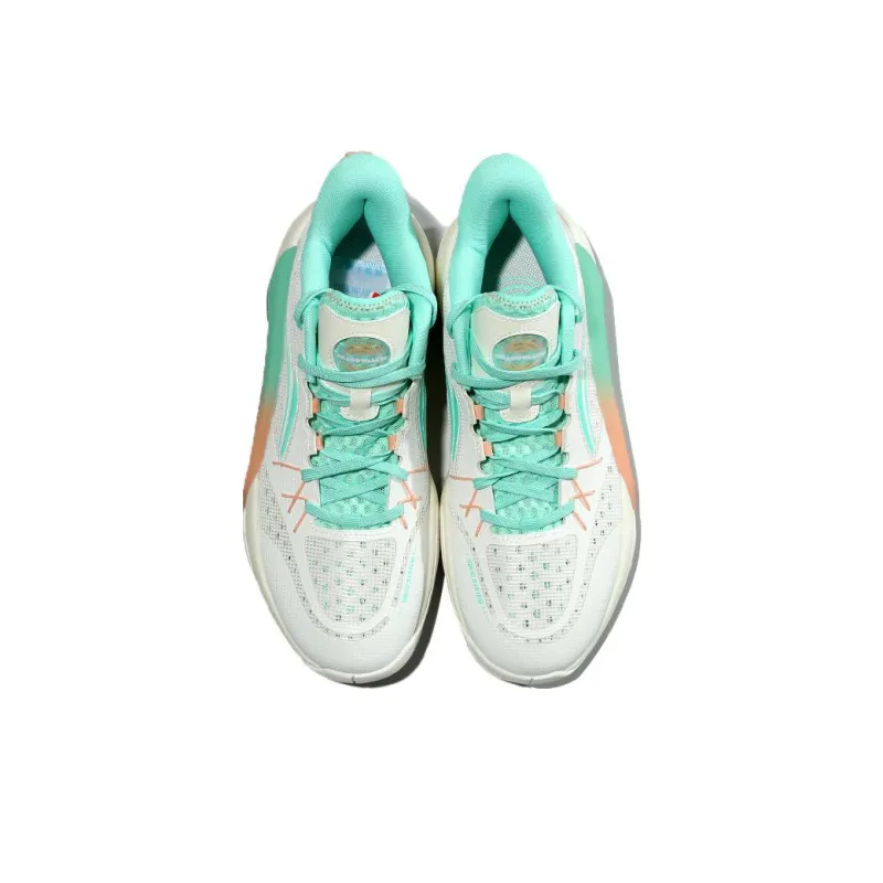 LiNing Cushioning Wear Resistant Mid Top Basketball Shoes Men's Green-3