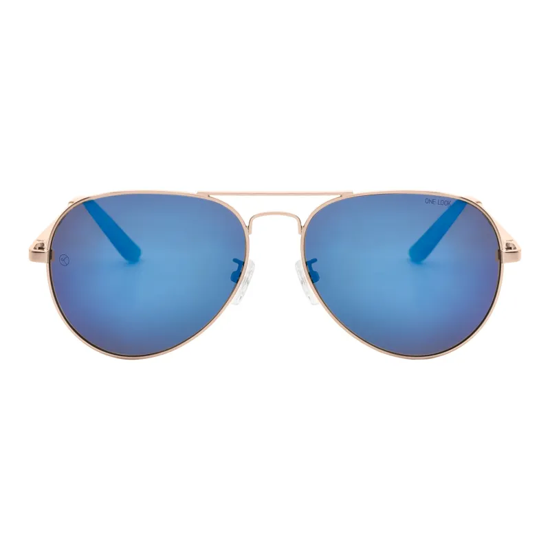Sijue Aviator Sunglasses Unisex Gold Frame/Black Frame-1