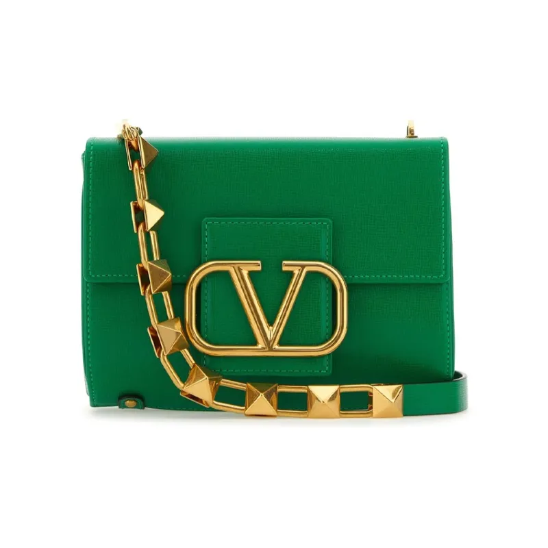Valentino GARAVANI Calfskin Shoulder Bag, Crossbody Bag Women's Green-0
