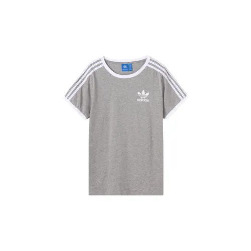 Adidas Originals 3-Stripes T-Shirts Women's Gray