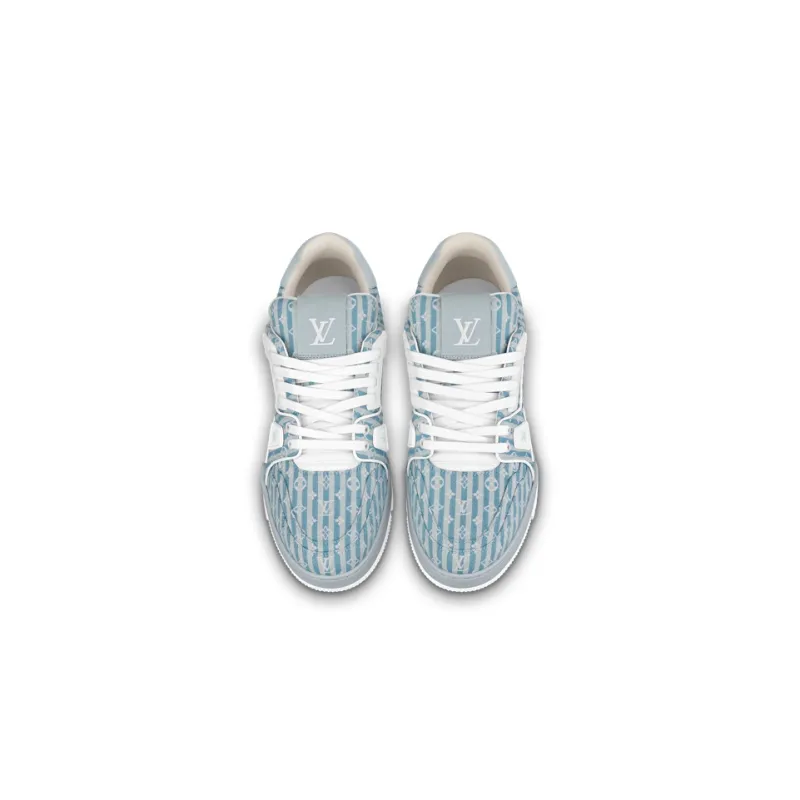 LOUIS VUITTON Lv Trainer Sneakers 'Blue Stripes With Monogram'-3