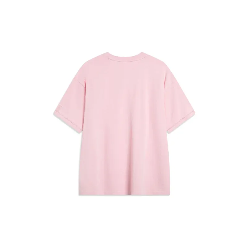 LiNing Sports Life Collection T Shirt Unisex New Coral Pink-1