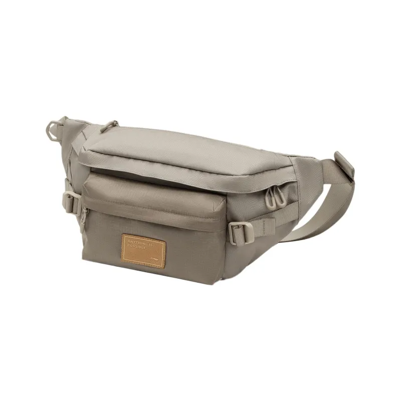 LiNing Sports Life Collection Polyester Fanny Pack, One Shoulder Bag, Crossbody Bag, Sling Bag Regular Unisex Khaki-2