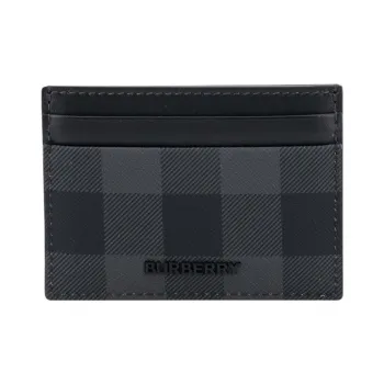Burberry Cotton Wallets Card Holders Men's Black Gray