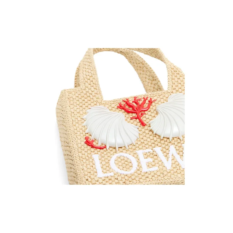LOEWE Raffia Fiber Tote Bag Shopping Bag Handbag Mini Women's Natural-6