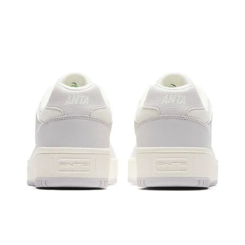Anta Slip Resistant Low Top Skateboard Shoes Men's White Gray-2