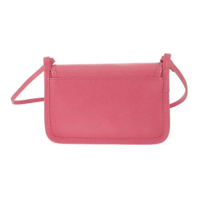 LONGCHAMP Le Foulonné Cow Leather Shoulder Bag Crossbody Bag Wallets Women's Pink-5