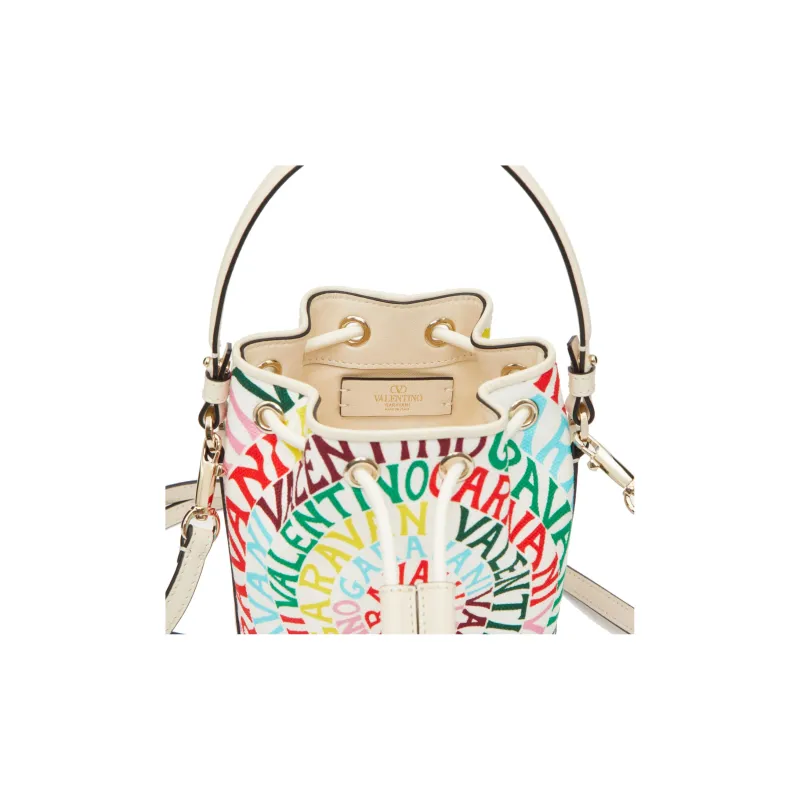 Valentino GARAVANI Canvas Bag, Bucket Bag, Shoulder Bag, Crossbody Bag, Handbag Mini Women's Multicolor-5