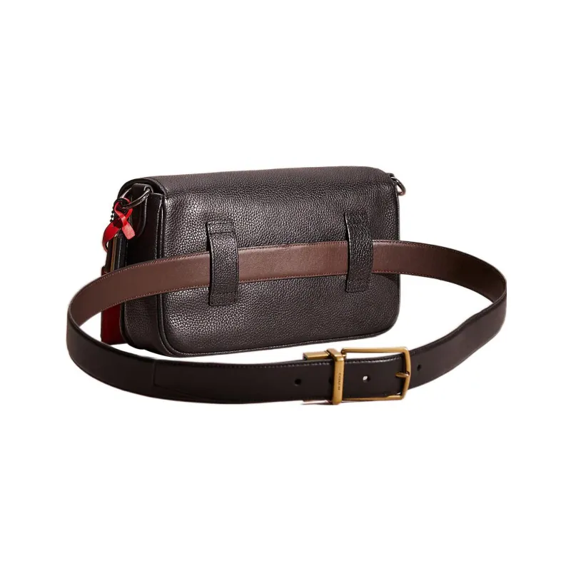 COACH Soft Tabby Pebbled Leather Zhi Sheng Bag Handbag Shoulder Bag Crossbody Bag Medium Size Women's Black-1