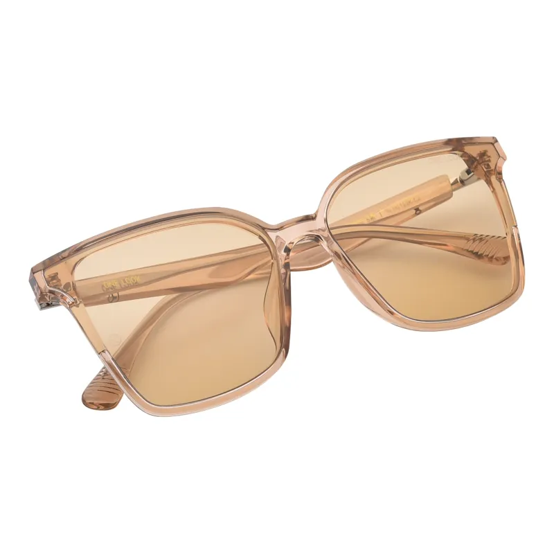 Sijue TR/Memory Plastic Alloy Square Sunglasses Unisex Black Frame/Tea Brown Frame-5