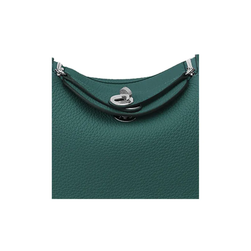 HERMES Lindy Clemence Bullock Leather Handbag, Crossbody Bag, Shoulder Bag Mini Women's 6O Vert Cypres Cypress Green-3