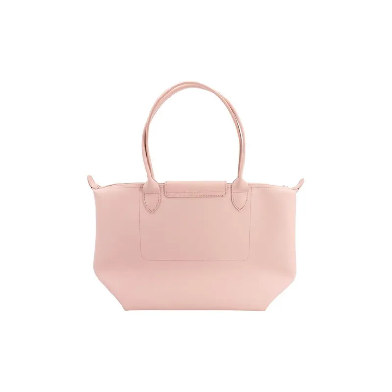 LONGCHAMP Le Pliage Cowhide Patchwork Canvas Tote Bag, Shopping Bag, Handbag, Shoulder Bag Women's Pink-1